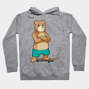 Bear as Skater with Skateboard Hoodie